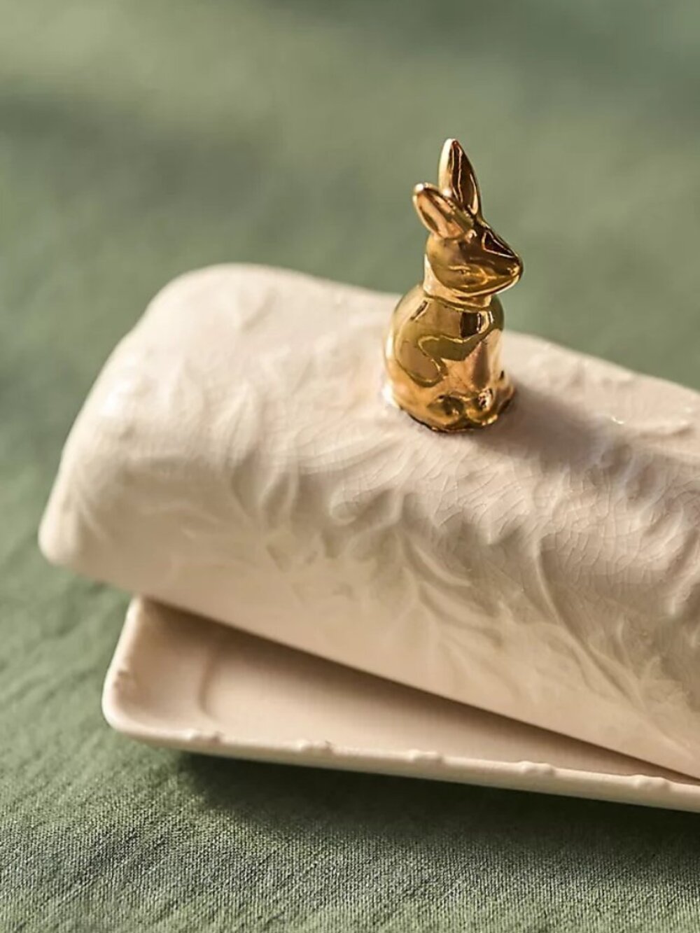 Anthropologie Bunny Stonewear Bunny Butter Dish NIW! Darling!!!